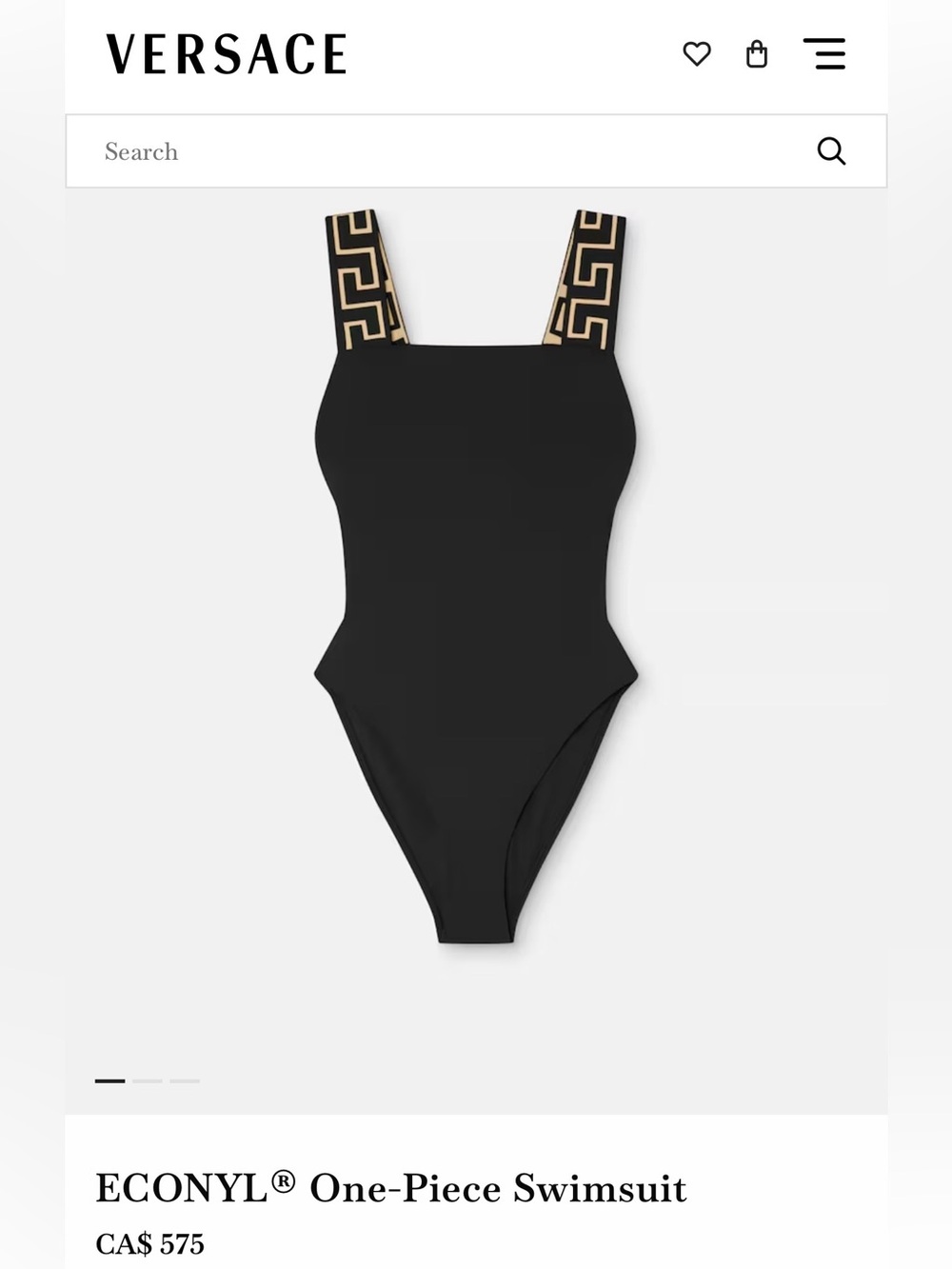 NWT VERSACE CURRENT ECONYL One-Piece Swimsuit Greca Print Iconic Size xs/s